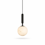 Bosso Alabaster Sculptural Pendant – Brass & Stone