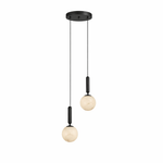 Bosso Alabaster Sculptural Pendant – Brass & Stone