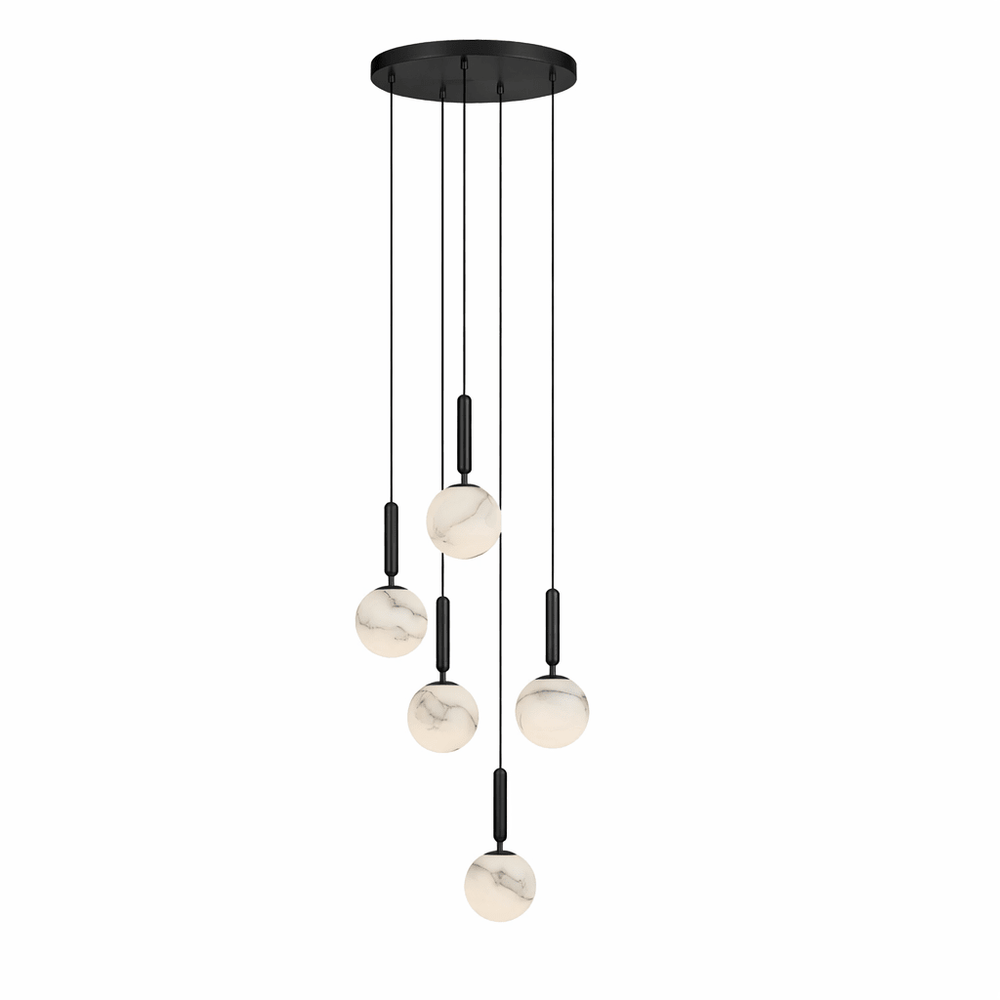 Bosso Alabaster Sculptural Pendant – Brass & Stone