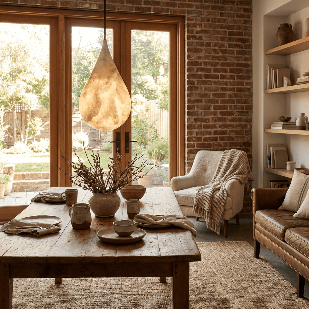 Alabaster Raindrop Pendant Light