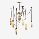 Cylindrical Cluster Alabaster Chandelier