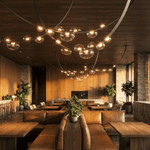 Orvyn Leather Arc Chandelier