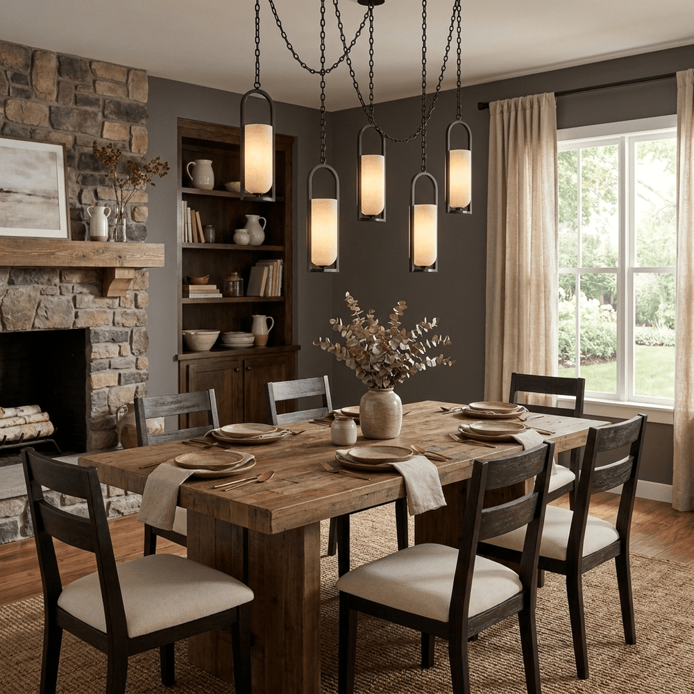 Cascading Chain Lantern Chandelier