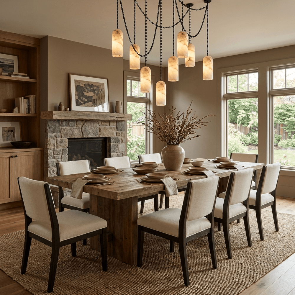 Cascading Chain Capsule Chandelier