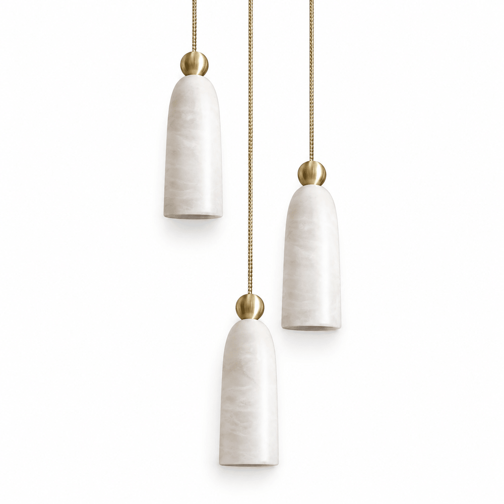 Alabaster Bell Cluster Pendant Lamp