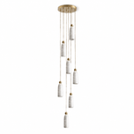 Alabaster Bell Cluster Pendant Lamp