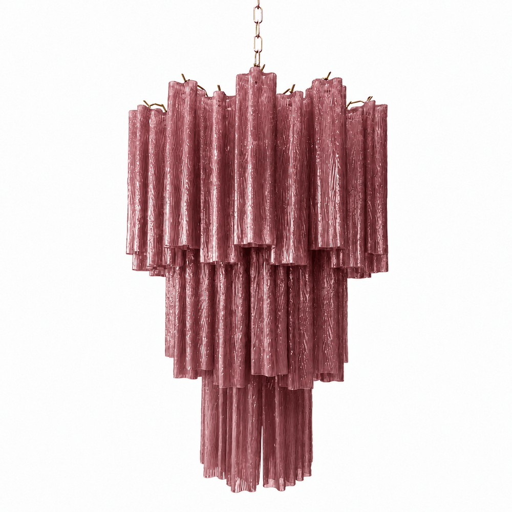 Pink Glass Tubes Chandelier