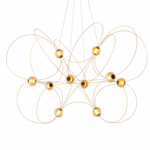 Amber Glass Orb Loop Chandelier