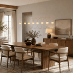 Amber Glass Orb Loop Chandelier