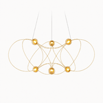 Amber Glass Orb Loop Chandelier