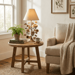 Sculpted Metal Floral Table Lamp