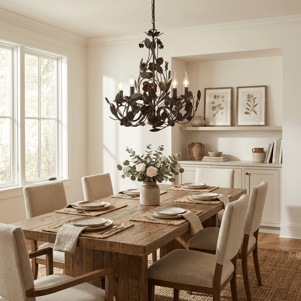 Rosaio Wrought Iron Chandelier