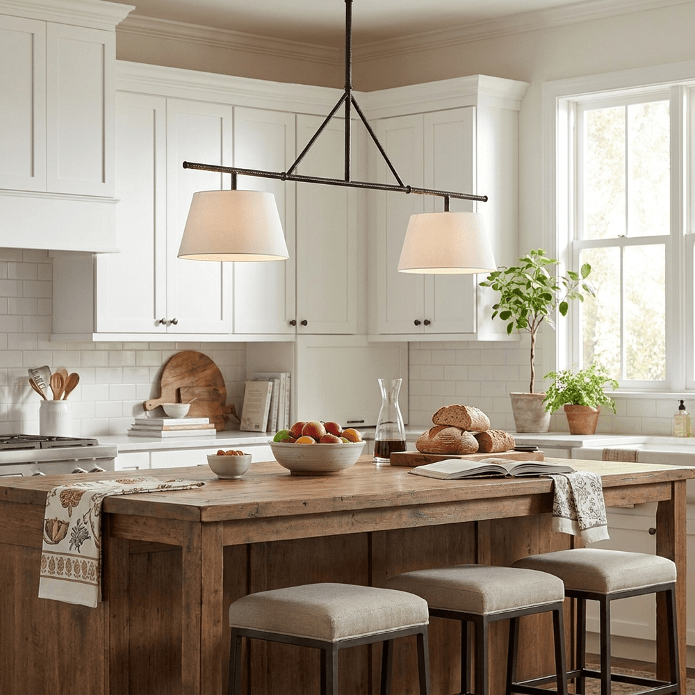 Two Light Linear Island Pendant Lamp