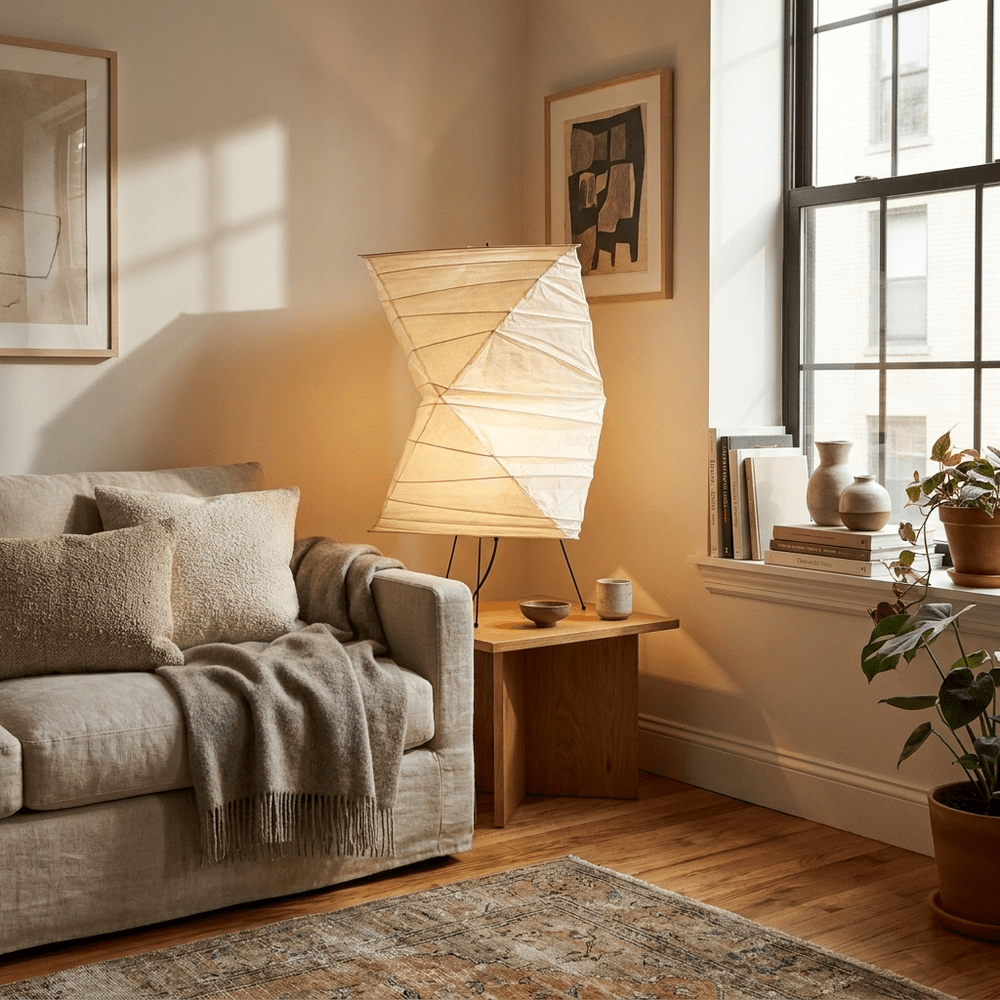 Twisted Paper Shade Table Lamp