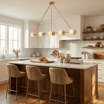 Slim Brass Linear Chandelier