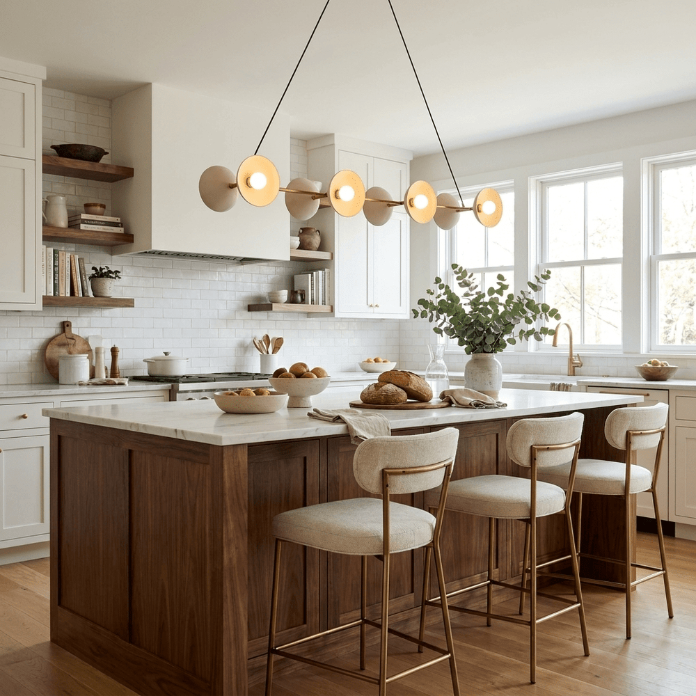Slim Brass Linear Chandelier