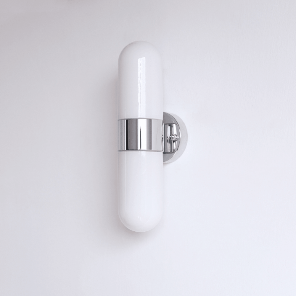 Vertical Capsule Glass Wall Sconce