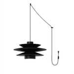 Cascade Wooden Disc Swag Pendant Lamp