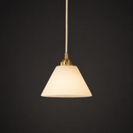 Conical Alabaster Brass Pendant Lamp