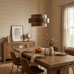 Layered Wood Veneer Pendant Light