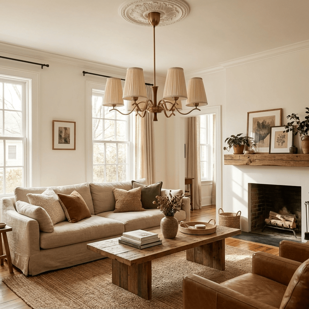 Cream Fabric Chandelier