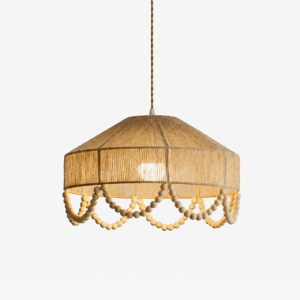 Jute Bead Garland Pendant Lamp