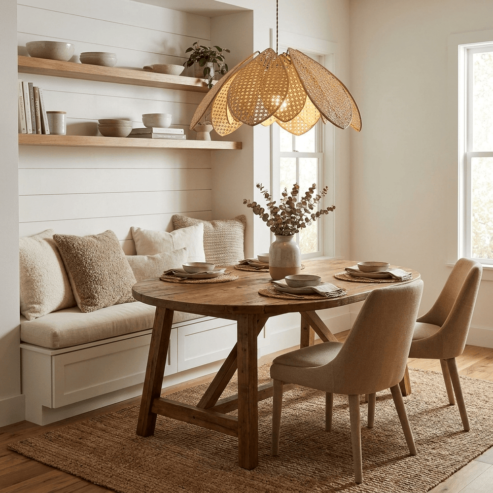 Rattan Lotus Pendant Lamp
