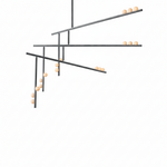 Orbit Brass Glass Drop Chandelier – Hand-Blown Multi-Head