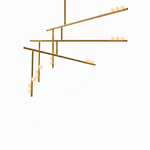Orbit Brass Glass Drop Chandelier – Hand-Blown Multi-Head