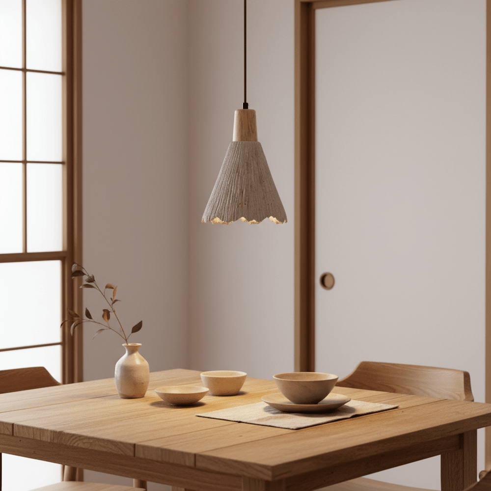 Concrete Pleated Pendant Lamp