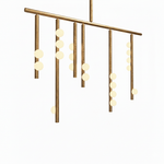 Orbit Brass Glass Drop Chandelier – Hand-Blown Multi-Head