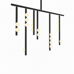Orbit Brass Glass Drop Chandelier – Hand-Blown Multi-Head