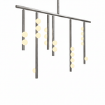 Orbit Brass Glass Drop Chandelier – Hand-Blown Multi-Head