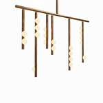 Orbit Brass Glass Drop Chandelier – Hand-Blown Multi-Head