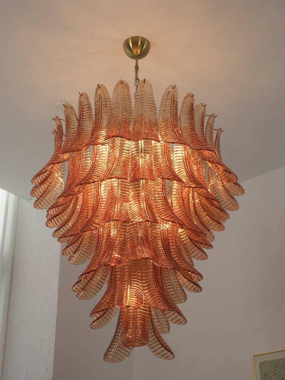 Amber Leaf Cascade Chandelier