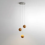 Wooden Orb Sphere Cluster Pendant Light