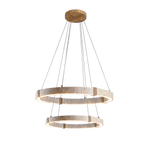 Circle Travertine Pendant Lamp – Minimalist Stone Disc