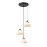 Conical Alabaster Brass Pendant Lamp