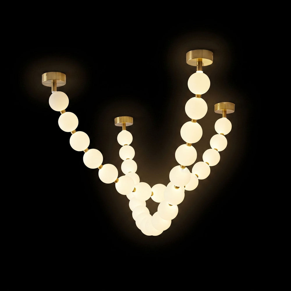 Pearl Glass Necklace Balls Chandelier
