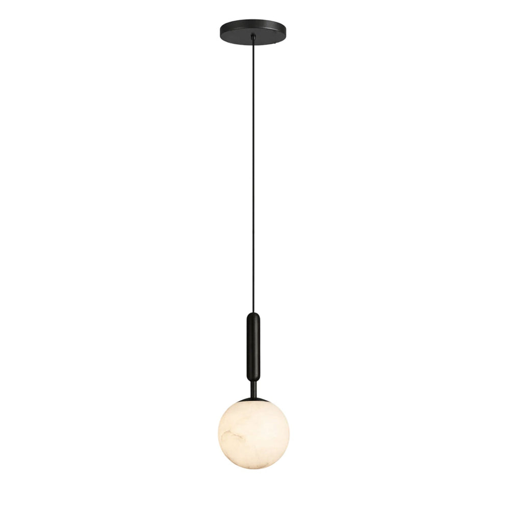 Bosso Alabaster Sculptural Pendant – Brass & Stone