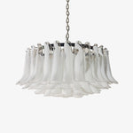 Petals White Glass Chandelier