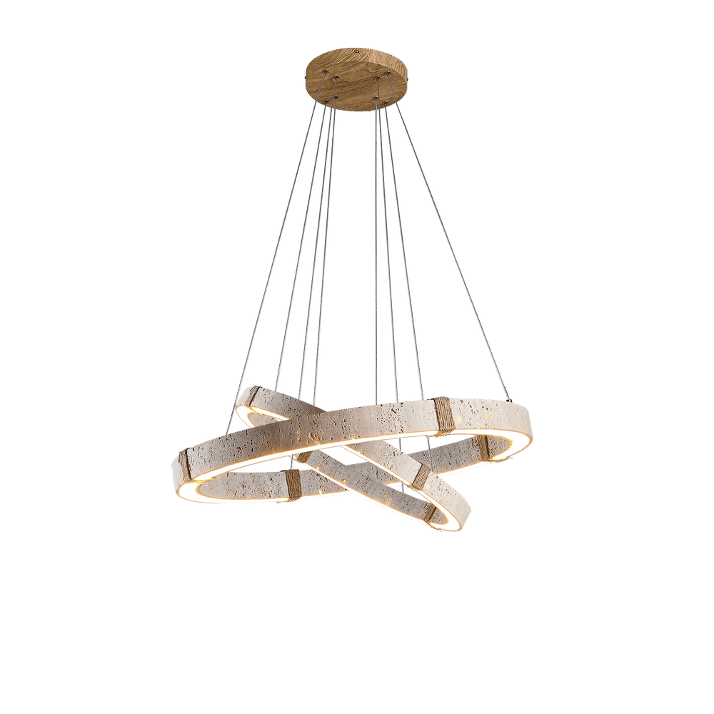 Circle Travertine Pendant Lamp – Minimalist Stone Disc