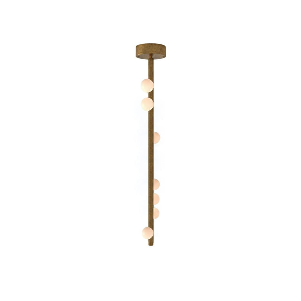 Orbit Brass Glass Drop Chandelier – Hand-Blown Multi-Head