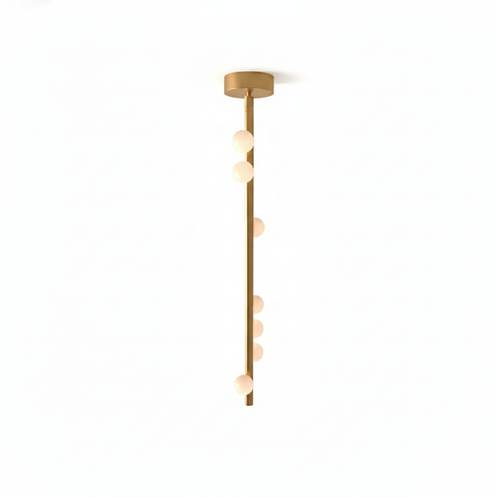 Orbit Brass Glass Drop Chandelier – Hand-Blown Multi-Head