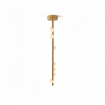 Orbit Brass Glass Drop Chandelier – Hand-Blown Multi-Head