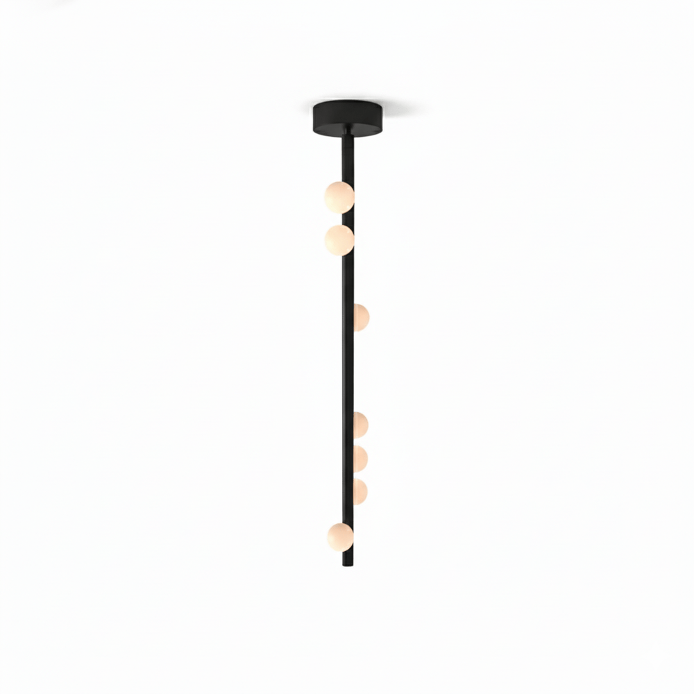 Orbit Brass Glass Drop Chandelier – Hand-Blown Multi-Head