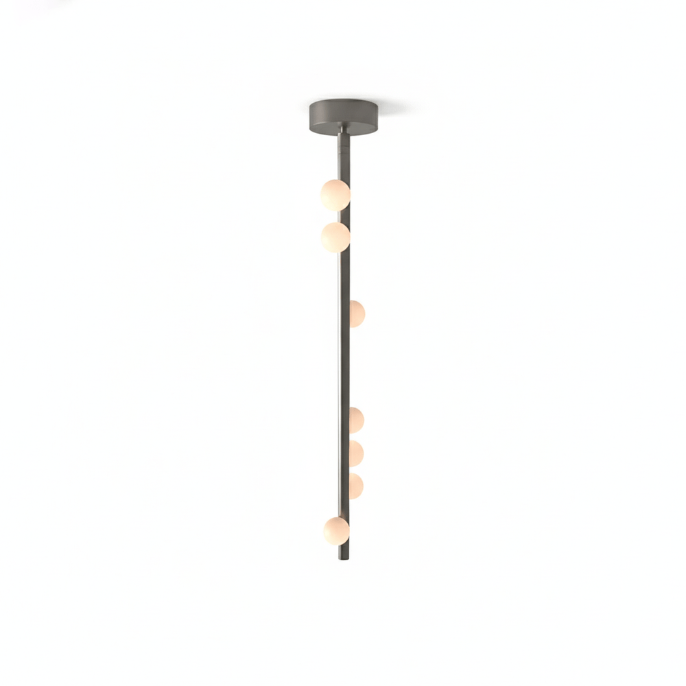 Orbit Brass Glass Drop Chandelier – Hand-Blown Multi-Head