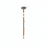 Orbit Brass Glass Drop Chandelier – Hand-Blown Multi-Head
