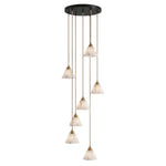 Conical Alabaster Brass Pendant Lamp