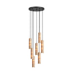 Cylindrical Travertine Pendant Light